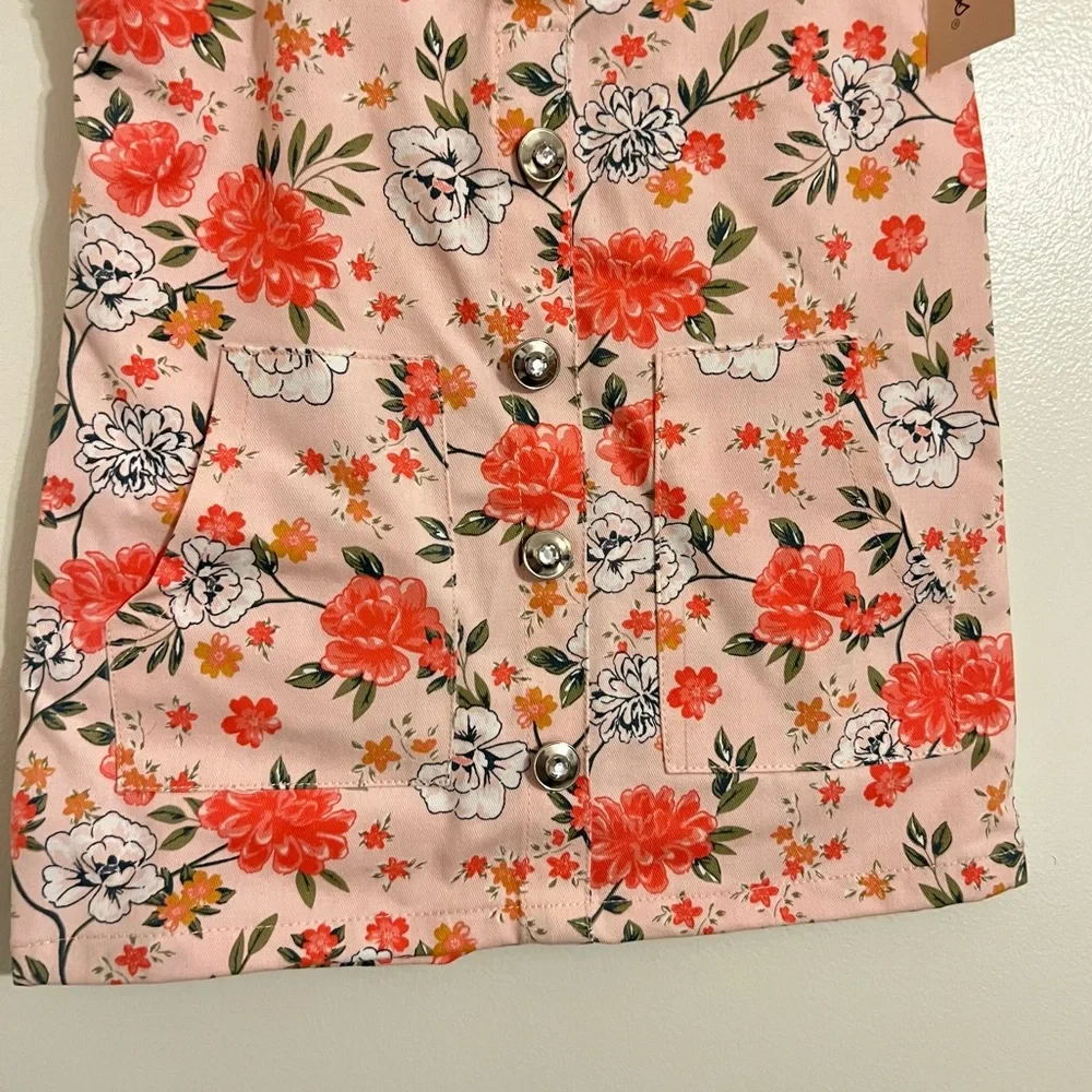 Little Lass Floral Jumper Dress W/ Polka Dot Top Size 5 New with tags - Picture 5 of 6